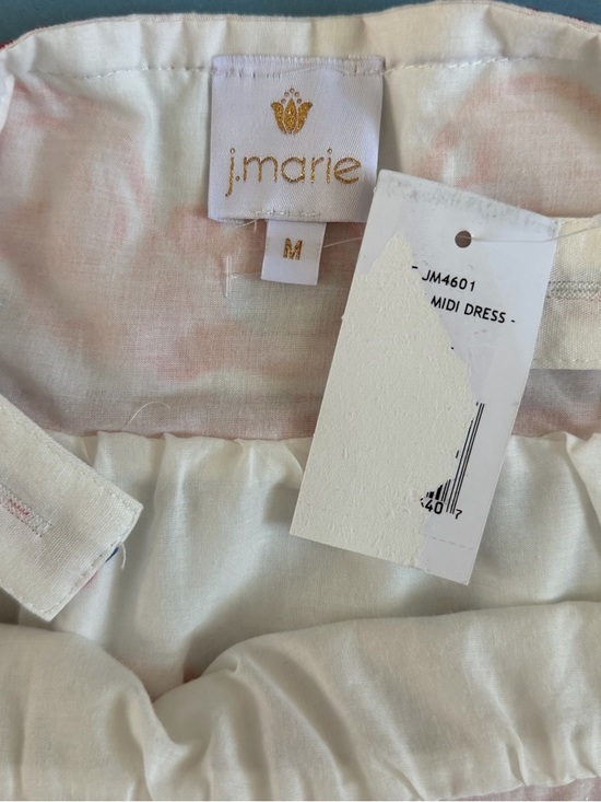 NWT J.Marie Landon White Multi Embroidered Sleeveless Preppy Vacation Midi Dress - Picture 7 of 8